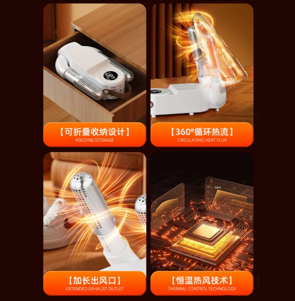 Shoe Dryer  Constant Temperature and Foldable Sterilize Anti Mold Remove Odor  Suitable For Rainy Days Gym Home Travel