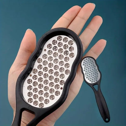 Stainless Steel Foot File - Anti-Splash Ergonomic File with Coarse/Fine Grit, Durable for Home Pedicure & Holiday Gift