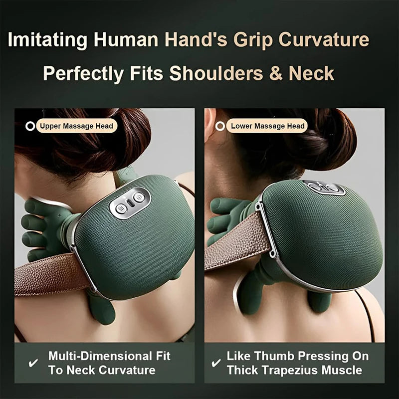 2026 Bionic Neck Shoulder Massager N7 Kneading Massager Shawl 3-Level Modes Neck Cervical Waist Leg Body Muscles Massage Pillow
