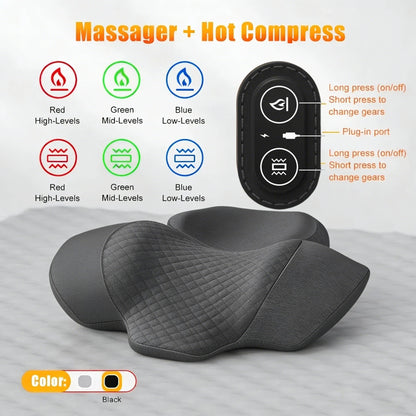Electric Neck Massager Pillow Cervical Stretcher Heating Vibration Massage Back Traction Orthopedic Sleeping Pillows Support